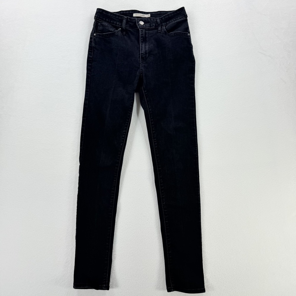 Levi's 721 High Rise Skinny Jeans Womens 29x30 Black Charcoal Stretch Denim